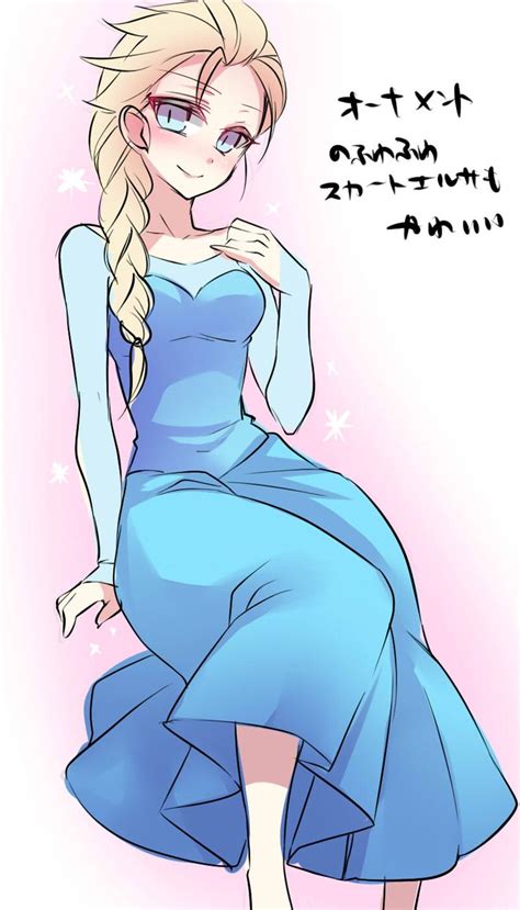1girl Bare Shoulders Blonde Hair Blue Dress Blue Eyes Braid Dress Elsa Frozen Frozen Disney