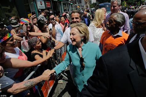 Hillary Clinton Joins Thousands On The Streets Of New York For The Pride Parade Daily Mail Online