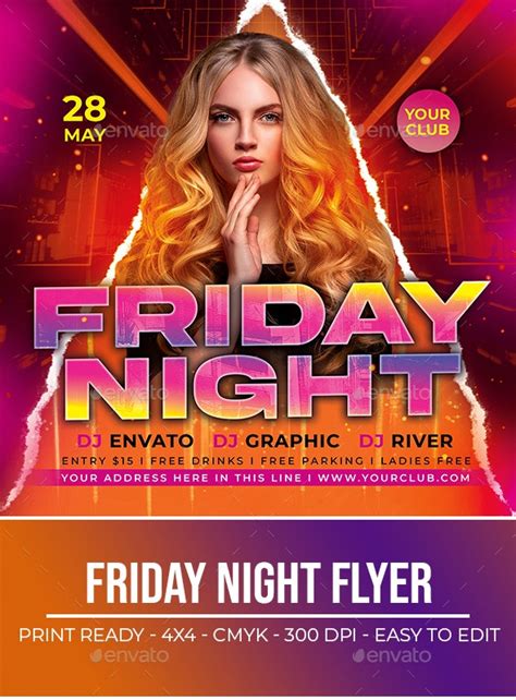 Friday Night Flyer Print Templates Graphicriver