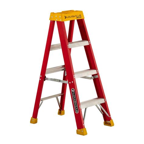 Louisville Ladder 4 Ft Fiberglass Step Ladder With 300 Lbs Load