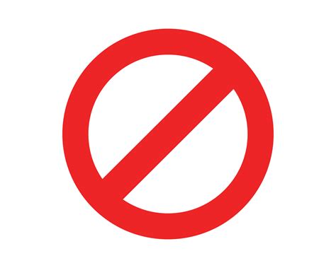 Red Prohibited Sign No Icon Warning Or Stop Symbol Safety Danger