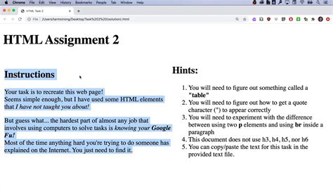 7 Intro To Html Your Second Website Assignment 2 Youtube