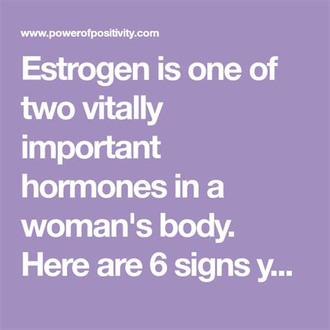 6 Signs Of Low Estrogen Levels Low Estrogen Oestrogen Hormones