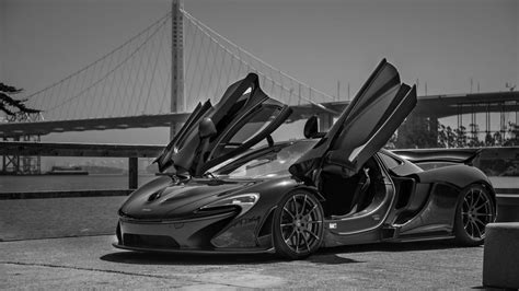 Mclaren P1 Black And White Photography Wallpaper Backiee