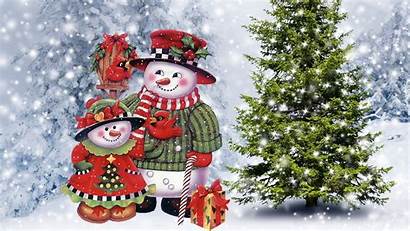 Snowman Christmas Snowmen Tree Desktop Bird Wallpapers