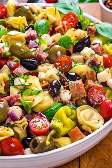 Italian Antipasto Pasta Salad With Basil Vinaigrette Serena Bakes Hot