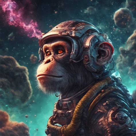Space monkey with big joint - AI Generated Artwork - NightCafe Creator