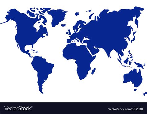 Flat Paper Cut Style Icon World Map Royalty Free Vector
