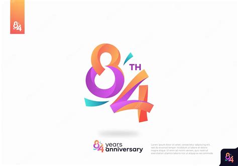 Premium Vector Number 84 Logo Icon Design 84th Birthday Logo Number