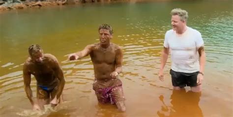 Gordon Gino And Fred Fans In Hysterics As Gordon Ramsay Covers Gino Dacampo In Mud Heart