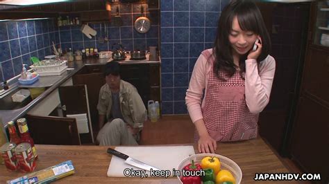 kinky asian housewife nozomi hazuki gives a blowjob to one kinky plumber video