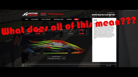 Assetto Corsa Competizione Setup Tutorial Aerodynamics Youtube