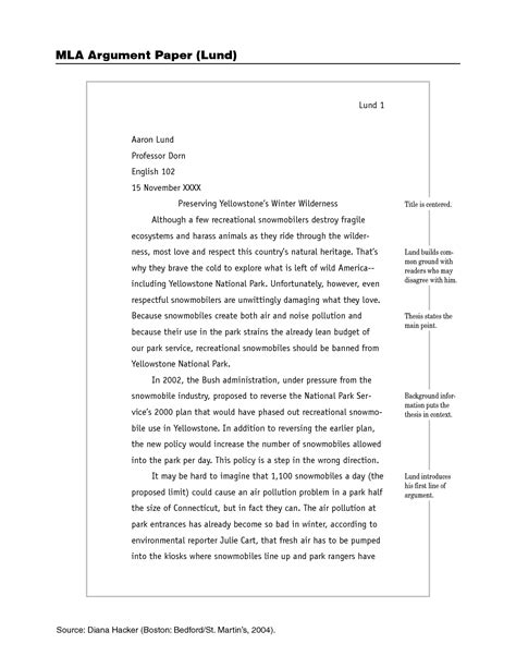 Literary Reflection Essay In Mla Format Mla Format Essay Template