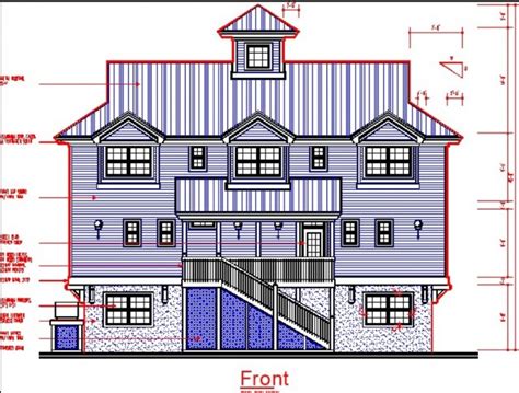 Traditional House Front Elevation Drawing In Dwg File Cadbull