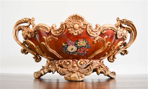 Classic Vintage Bowl Gold Decorative Centerpiece Large Fruit Plate