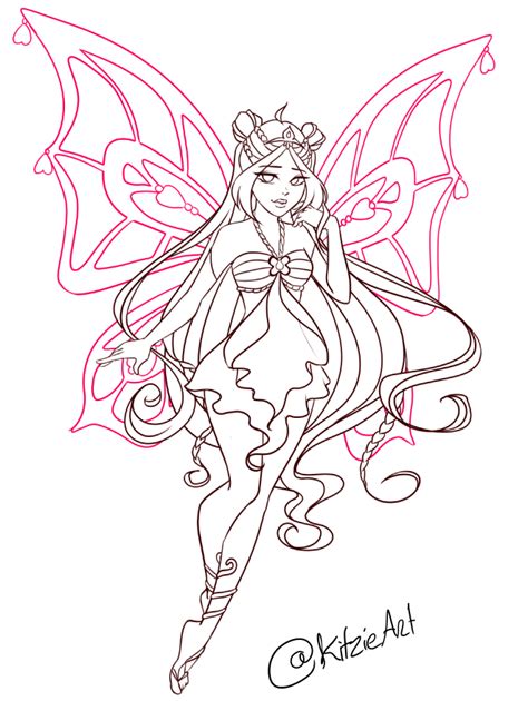 Winx Club Enchantix Coloring Pages Free Printable Fairy Coloring Sheets