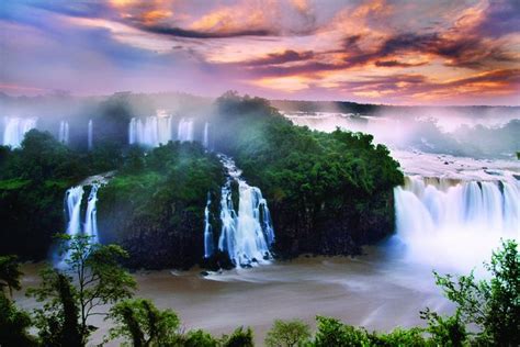 Sunset At Iguaçu Falls National Park— At The Border Between Argentina