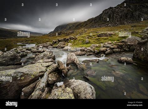 Cwm Idwal Llyn Idwal In The Ogwen Valley Snowdonia National Park North