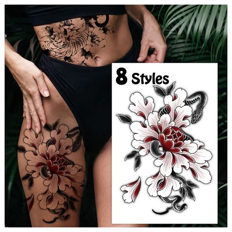 buy temporary tattoos for women adults fake flower tattoos stickers semi permanent half arm