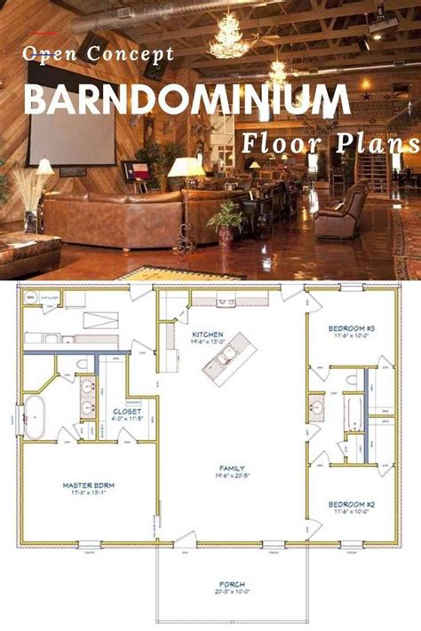 18 4 Bedroom Ranch Style House Floor Plans Barndominium