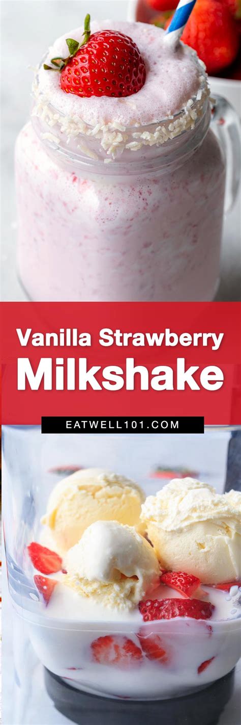 2 Minute Vanilla Strawberry Milkshake Recipe Strawberry Milkshake