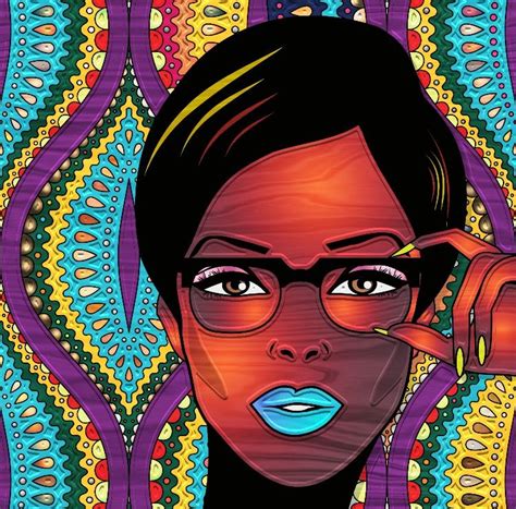 Retro Black Woman Art African American Art African Art Pop Art Colors