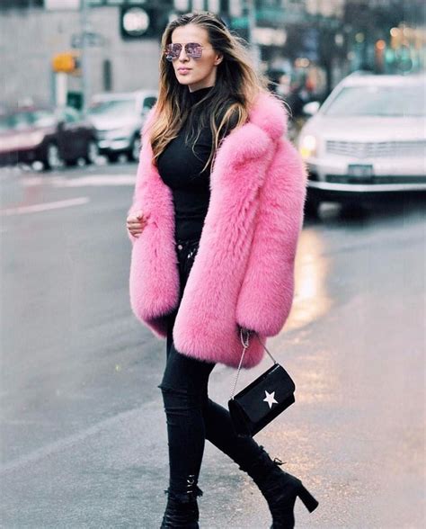 Thesecretstop Fur Coats Women Fur Fashion Pink Fur Coat
