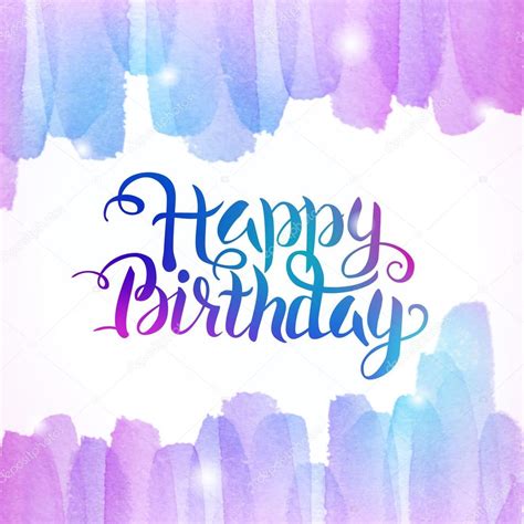 Watercolor Colorful Happy Birthday Lettering Background — Stock Vector