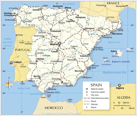 Spagna Mappa Mappa Che Mostra La Spagna Europa Del Sud Europa