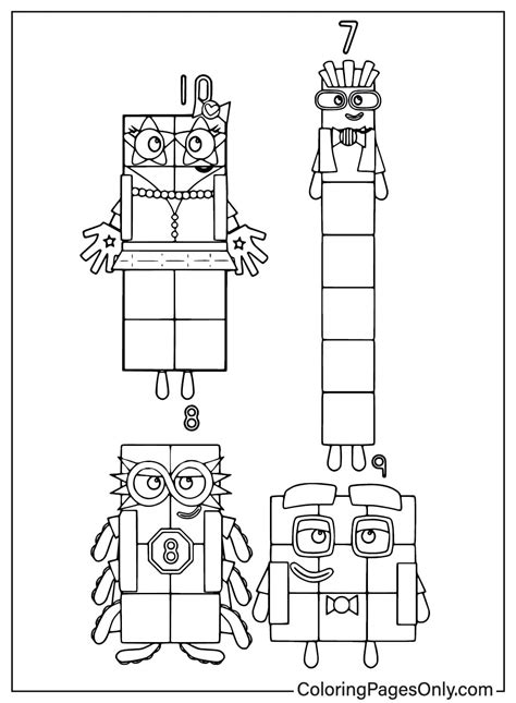 Numberblocks Coloring Pages Free Printable Coloring Pages