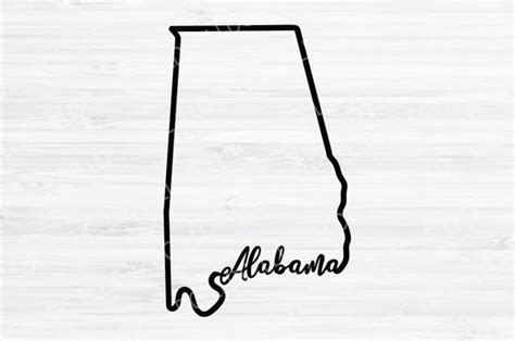 Alabama Outline Svg File Alabama Png Alabama Cursive Vector Etsy