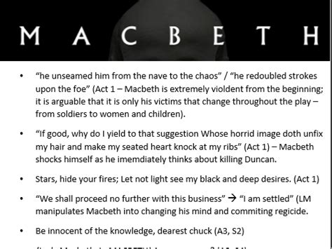 Macbeth Key Quotations By Theme A3 Teaching Resources