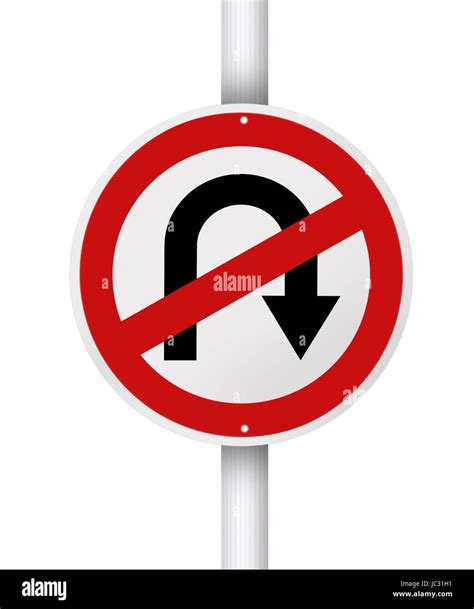 No U Turn Road Sign