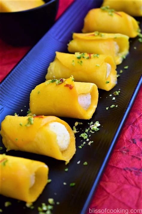A cheese filled pancake treat that is keto friendly and adaptable for many occasions and you can add your own ketogenic friendly toppings. Mango Paneer Rolls (Mango Cottage Cheese Rolls) - Bliss of Cooking | Keto recipes, Diet desserts ...