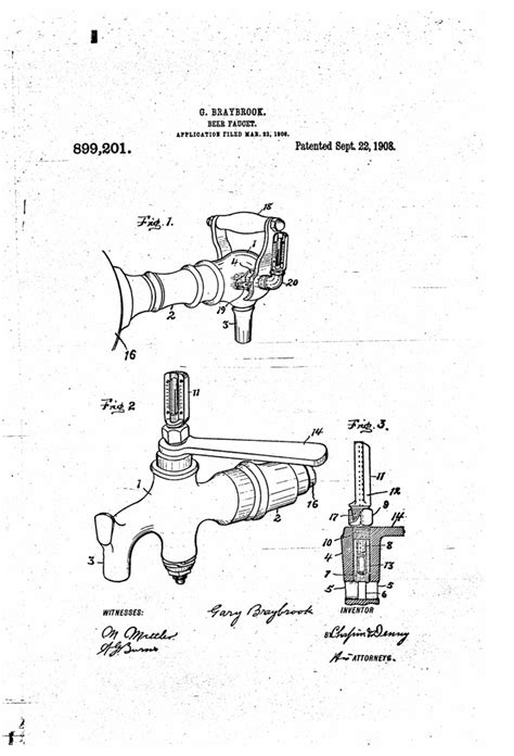 Patent No 899201a Beer Faucet Brookston Beer Bulletin