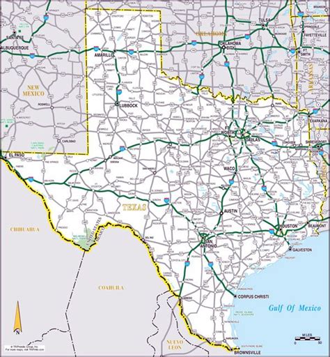 Large roads and highways map of the state of Texas | Vidiani.com | Maps