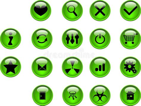 Green Buttons Stock Illustration Illustration Of Shape 4609179