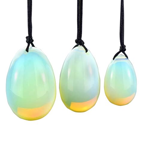 3 Pcs Drilled Opalite Yoni Eggs Kegel Exercise Egg Spheres For Women