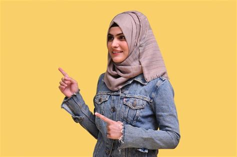 Premium Photo Beautiful Girl Wearing Hijab With Denim Jacket Smiling Posing On Camera Indian