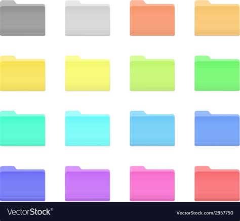 Colorful Folder Icons Royalty Free Vector Image