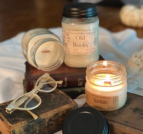 Old Books Scented Wooden Wick Soy Candle