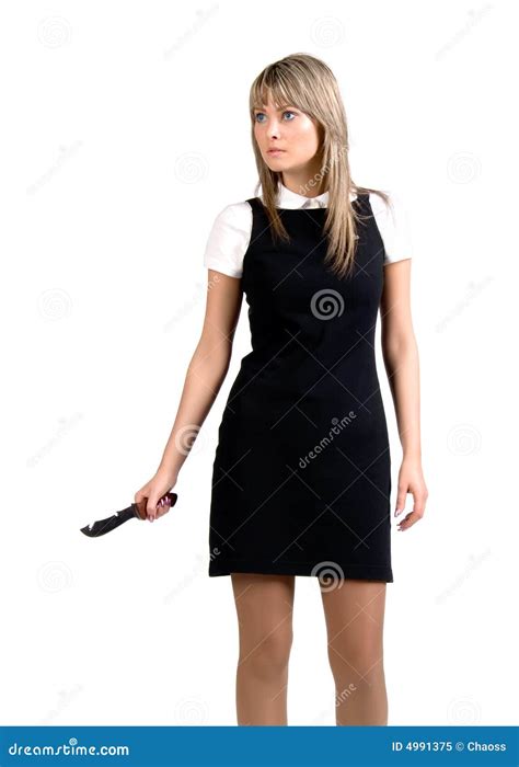 Aggressive Woman With Knife Stock Image Image Of Tool Young 4991375