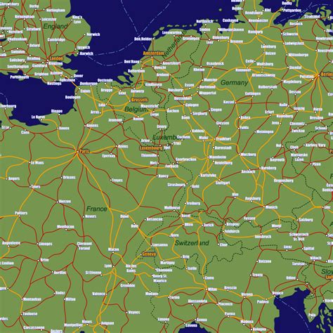 Luxembourg Rail Travel Map European Rail Guide