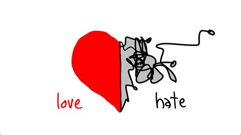 Download Hate Love Digital Line Art Wallpaper