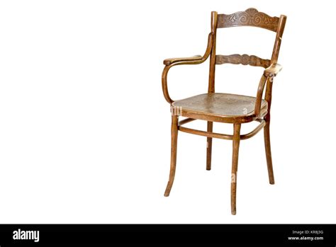 Old Wooden Chair Isolated Stock Photo Alamy