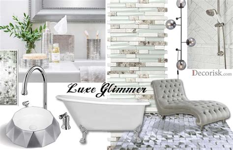 Silver Glam Bathroom Color Schemes White Luxury Contemporary Decorisk