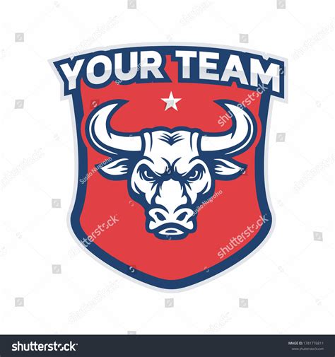 Soccer Football Logo Bull Head Mascot Stock Vector Royalty Free