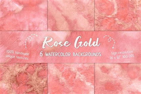 Rose Gold Pastel Watercolor Backgrounds Abstract Texture
