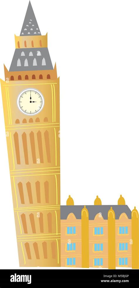 A Cartoon Big Ben Clock Tower In London Stock Vector Image And Art Alamy