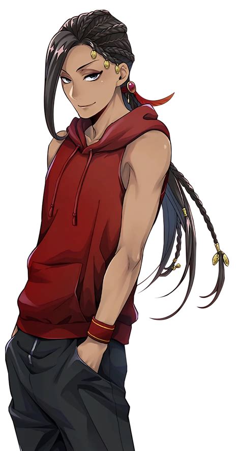 An Anime Character With Long Black Hair Wearing A Red Hoodie